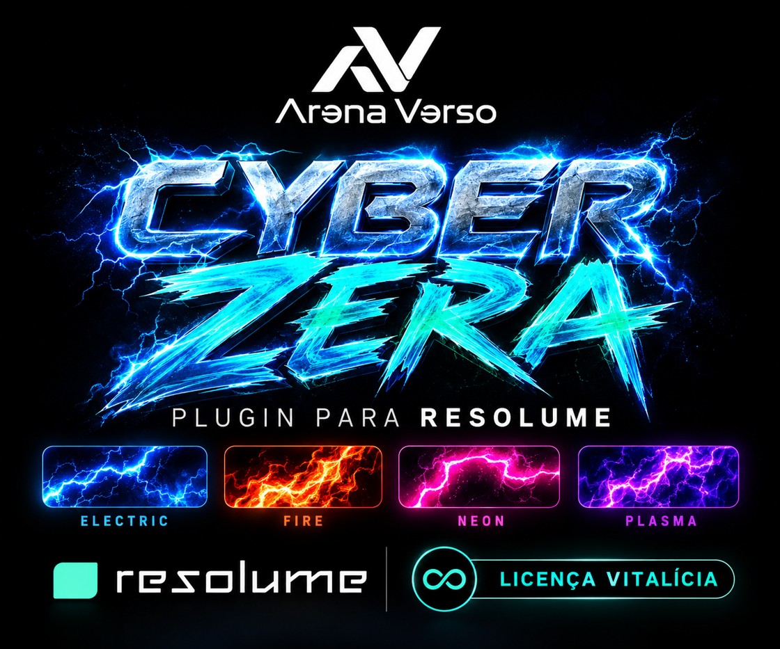 Cyber Zera: Electric, Fire, Neon e Plasma para Resolume Arena