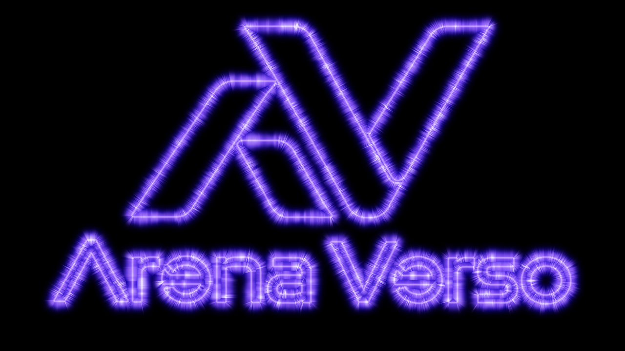 Plasma: efeito real roxo aplicado à logo ArenaVerso no Cyber Zera